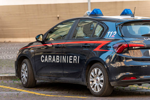 terni,italy march 15 2021:car of the police carabinieri parked in the city