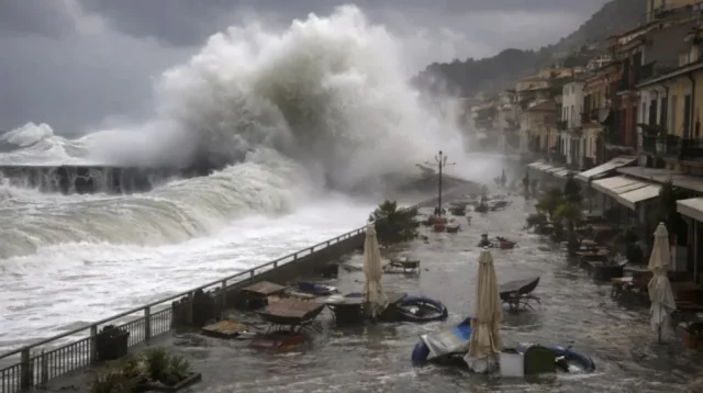 Danni del ciclone Harry nel Sud Italia