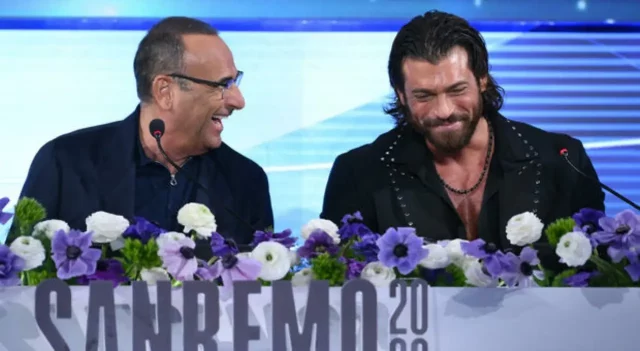 Sanremo Can Yaman conferenza stampa inaugurale Carlo Conti e Can Yaman conferenza stampa Sanremo 2026