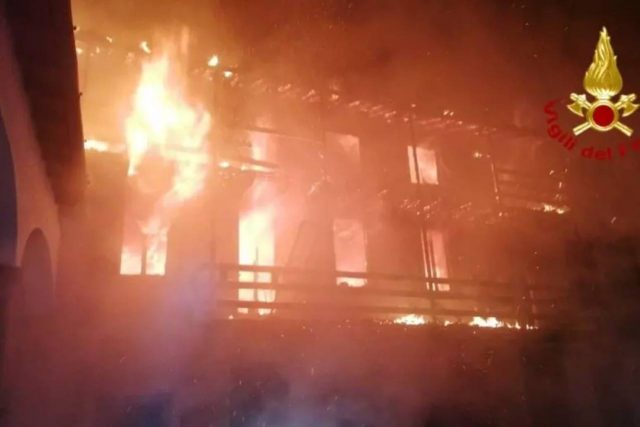 Incendio a Grumello del Monte