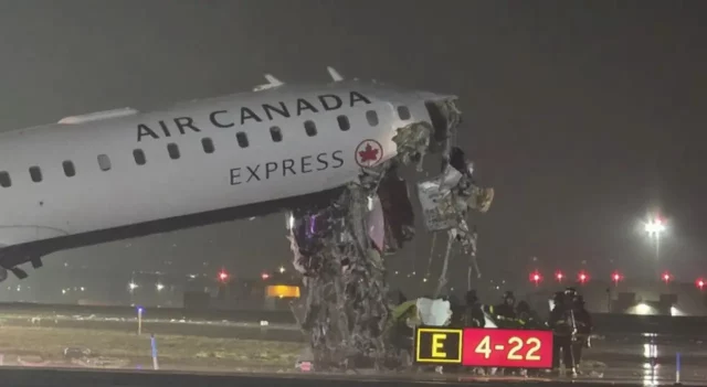 aeroporto LaGuardia incidente pista notte