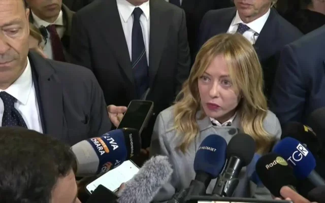 Giorgia Meloni al Vinitaly Giorgia Meloni intervento Vinitaly Verona