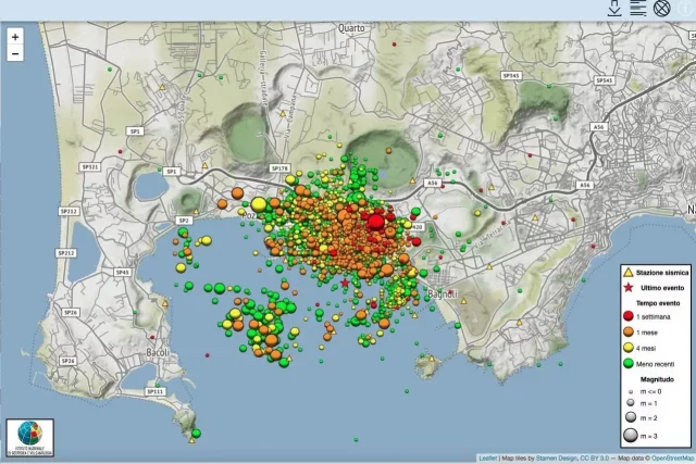 Sciame sismico Campi Flegrei Campi Flegrei Solfatara area terremoto