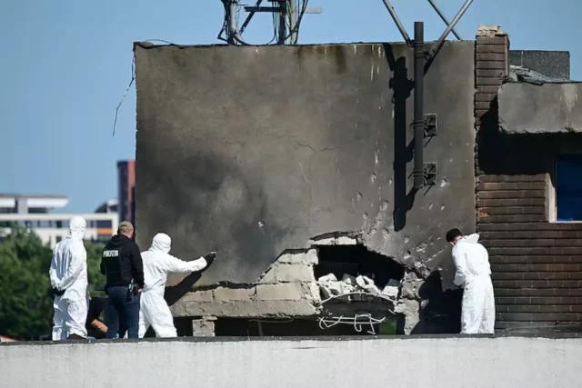Drone russo Romania edificio colpito a Galați