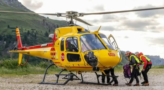 soccorsi alle cascate di Barbiano Soccorso alpino ed elicottero durante l’intervento alle cascate di Barbiano