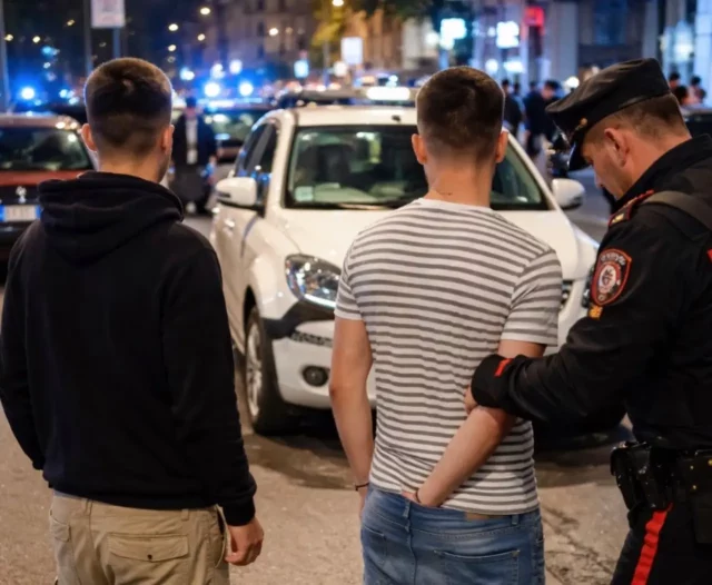 Carabinieri con giovani fermati a Marano foto repertorio