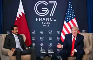 G7 Evian, Trump avverte l’Iran: «Non avrà mai l’arma nucleare». Nuovo faccia a faccia con Zelensky Donald Trump durante il vertice G7 di Evian in Francia