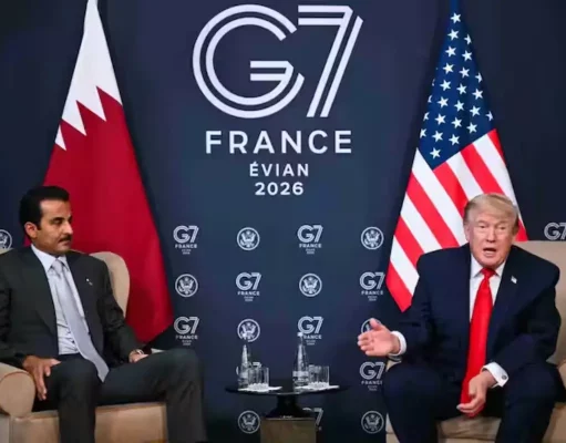 G7 Evian, Trump avverte l’Iran: «Non avrà mai l’arma nucleare». Nuovo faccia a faccia con Zelensky Donald Trump durante il vertice G7 di Evian in Francia