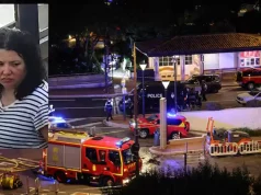 Attentato Monaco, trovata morta la sospettata Anastasiia Berezovska: due arresti in Ucraina Luogo dell'attentato di Monaco con il volto della sospettata Anastasiia Berezovska (Foto Ansa)