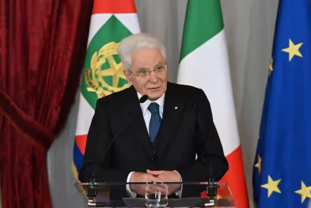 Mattarella ricorda la strage di via D'Amelio Il presidente Sergio Mattarella durante le commemorazioni della strage di via D'Amelio
