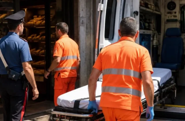 Carabinieri e ambulanza sul luogo dove è morto Antimo Gravante a San Cipriano d’Aversa