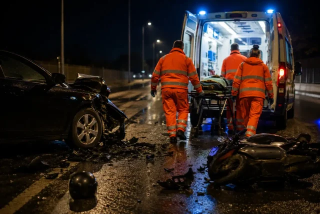 Incidente a Giugliano tra auto e scooter, soccorsi sul posto